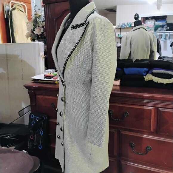 Gray and Black Button Up Coat - Picture 3 of 6